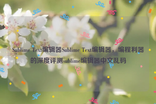 Sublime Text编辑器Sublime Text编辑器，编程利器的深度评测sublime编辑器中文乱码