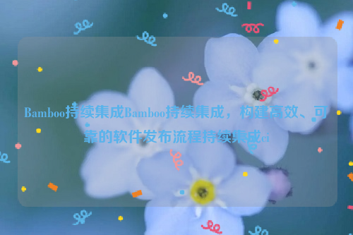 Bamboo持续集成Bamboo持续集成，构建高效、可靠的软件发布流程持续集成ci