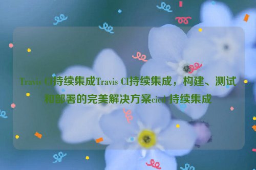 Travis CI持续集成Travis CI持续集成，构建、测试和部署的完美解决方案cicd 持续集成