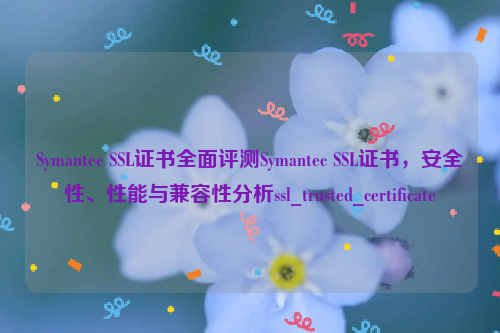 Symantec SSL证书全面评测Symantec SSL证书，安全性、性能与兼容性分析ssl_trusted_certificate