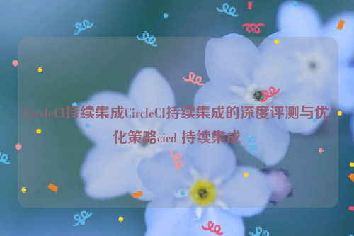 CircleCI持续集成CircleCI持续集成的深度评测与优化策略cicd 持续集成