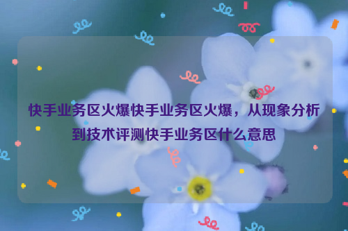 快手业务区火爆快手业务区火爆，从现象分析到技术评测快手业务区什么意思