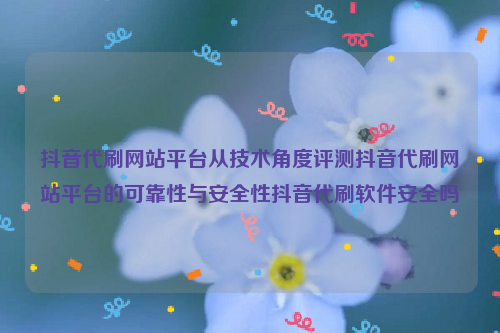 抖音代刷网站平台从技术角度评测抖音代刷网站平台的可靠性与安全性抖音代刷软件安全吗