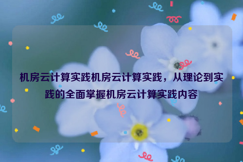 机房云计算实践机房云计算实践，从理论到实践的全面掌握机房云计算实践内容