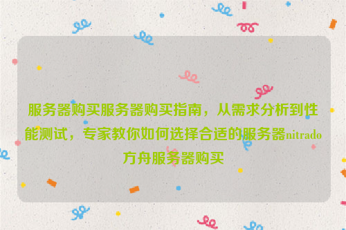 服务器购买服务器购买指南，从需求分析到性能测试，专家教你如何选择合适的服务器nitrado方舟服务器购买