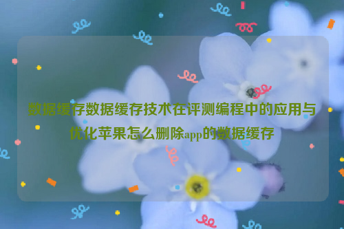 数据缓存数据缓存技术在评测编程中的应用与优化苹果怎么删除app的数据缓存