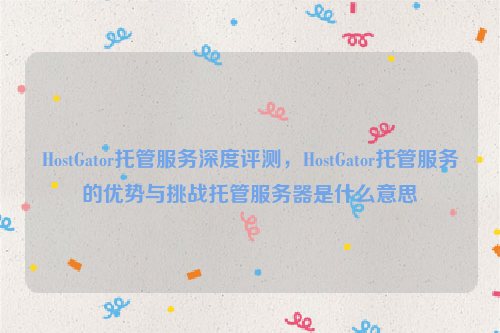 HostGator托管服务深度评测，HostGator托管服务的优势与挑战托管服务器是什么意思