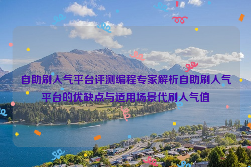 自助刷人气平台评测编程专家解析自助刷人气平台的优缺点与适用场景代刷人气值