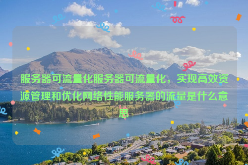 服务器可流量化服务器可流量化，实现高效资源管理和优化网络性能服务器的流量是什么意思