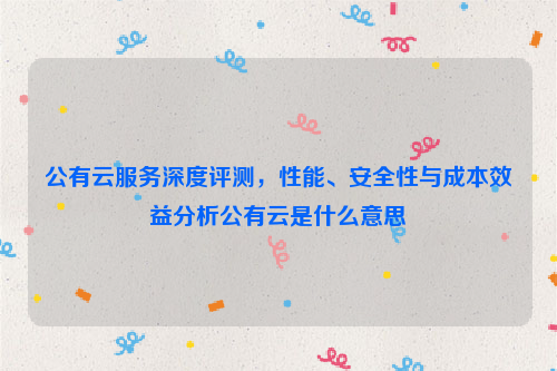 公有云服务深度评测，性能、安全性与成本效益分析公有云是什么意思