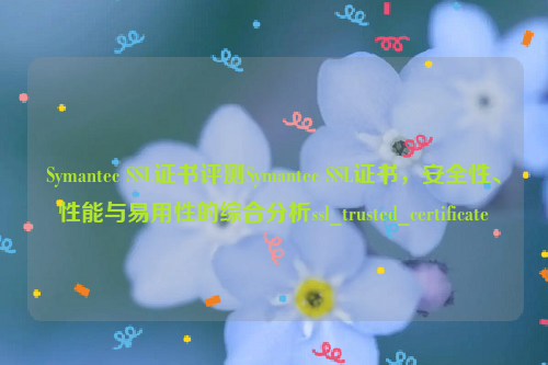 Symantec SSL证书评测Symantec SSL证书，安全性、性能与易用性的综合分析ssl_trusted_certificate