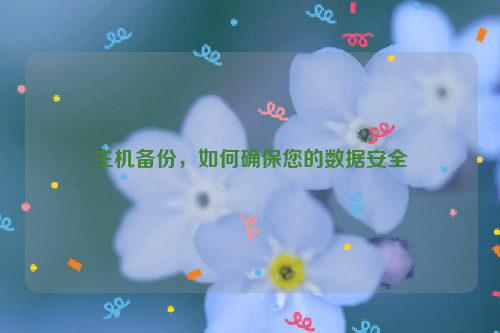 主机备份，如何确保您的数据安全