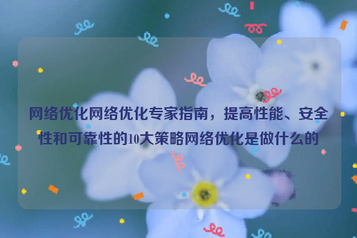 网络优化网络优化专家指南，提高性能、安全性和可靠性的10大策略网络优化是做什么的