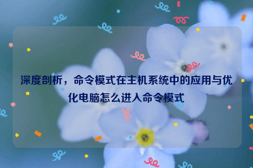 深度剖析，命令模式在主机系统中的应用与优化电脑怎么进入命令模式