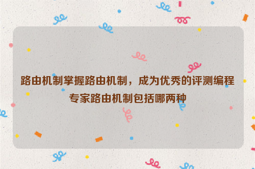 路由机制掌握路由机制，成为优秀的评测编程专家路由机制包括哪两种