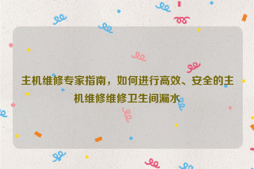 主机维修专家指南，如何进行高效、安全的主机维修维修卫生间漏水