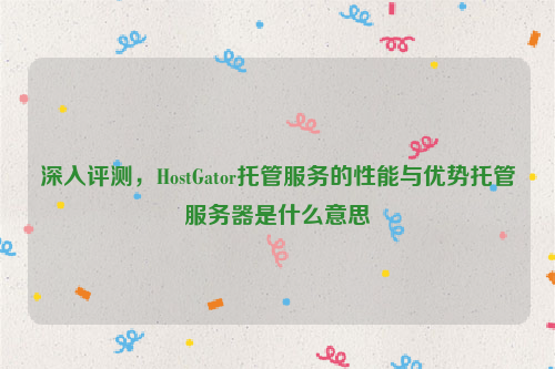 深入评测，HostGator托管服务的性能与优势托管服务器是什么意思