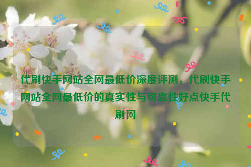 代刷快手网站全网最低价深度评测，代刷快手网站全网最低价的真实性与可靠性好点快手代刷网