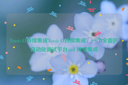 Travis CI持续集成Travis CI持续集成，一个全面的自动化测试平台cicd 持续集成