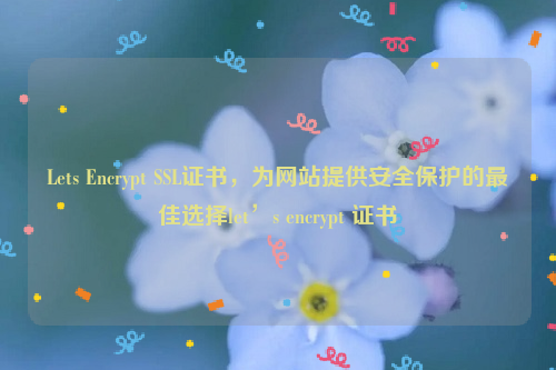 Lets Encrypt SSL证书，为网站提供安全保护的最佳选择let’s encrypt 证书