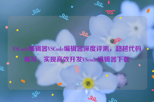 VSCode编辑器VSCode编辑器深度评测，超越代码编写，实现高效开发VScode编辑器下载