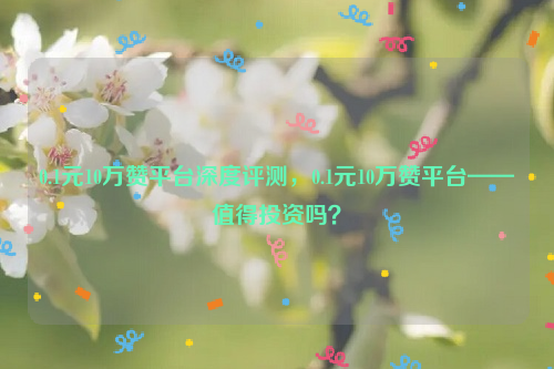 0.1元10万赞平台深度评测，0.1元10万赞平台——值得投资吗？