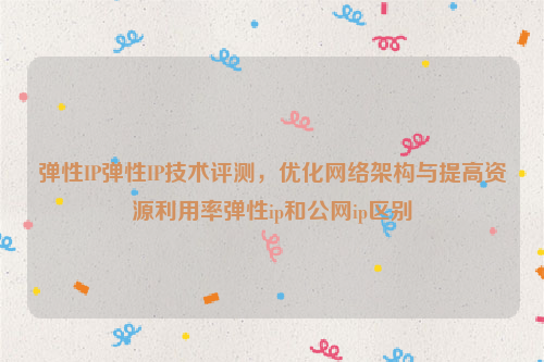 弹性IP弹性IP技术评测，优化网络架构与提高资源利用率弹性ip和公网ip区别