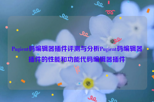 Pugient码编辑器插件评测与分析Pugient码编辑器插件的性能和功能代码编辑器插件