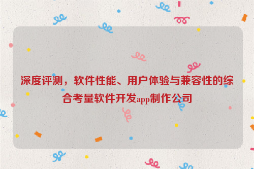 深度评测，软件性能、用户体验与兼容性的综合考量软件开发app制作公司